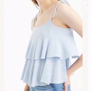 J. CREW Ruffle Tie Shoulder Tank